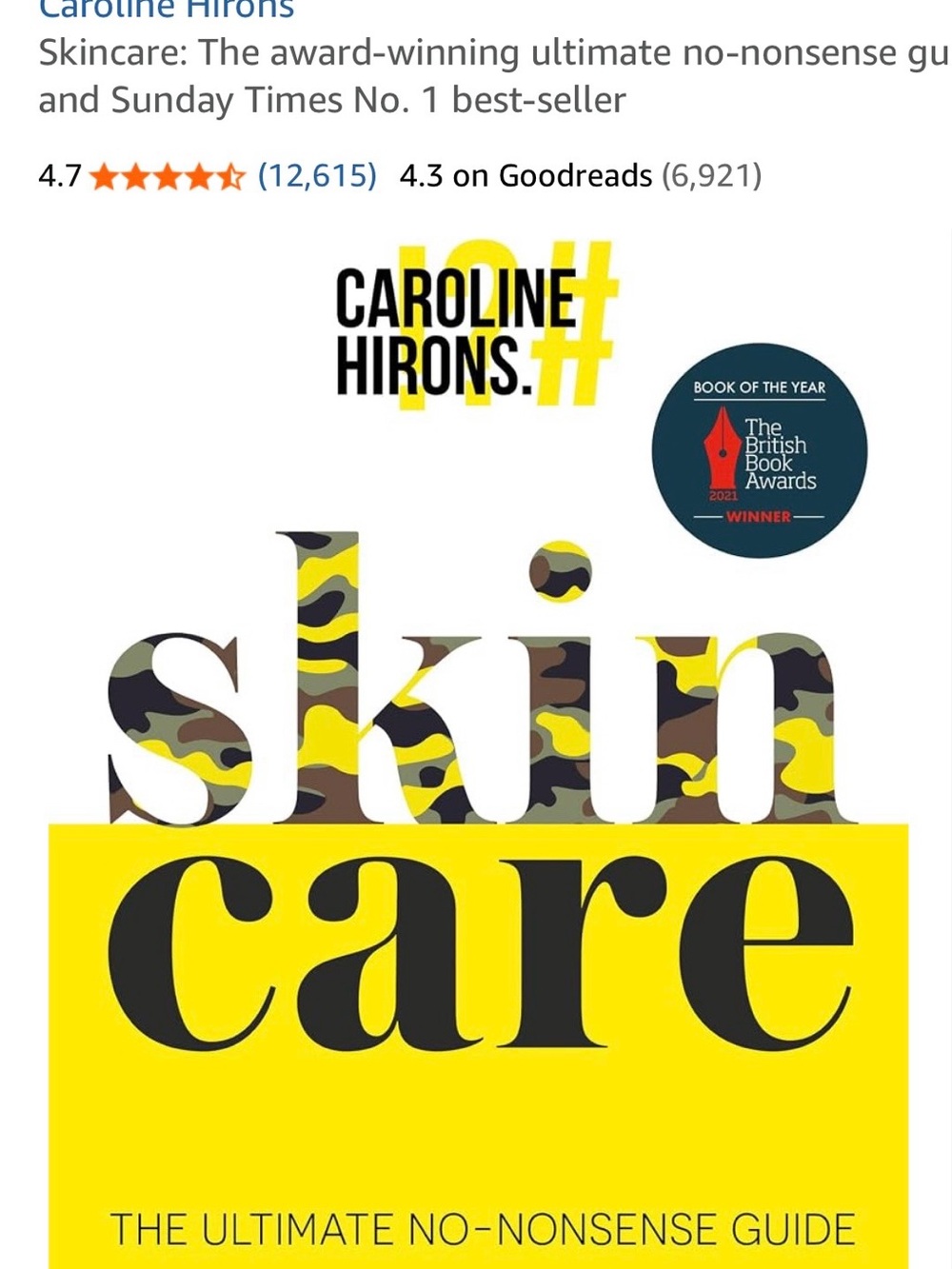 Skincare Hardcover Book by Caroline Hirons - Brand New